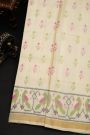 Patola Silk Off White Saree With Floral Jaal And Parrots Border