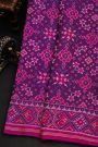 Patola Silk Violet Saree With Florals And Leaves Body
