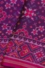 Patola Silk Violet Saree With Florals And Leaves Body