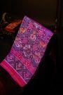 Patola Silk Dark Mauve Saree With Florals And Animals Body