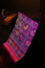 Patola Silk Violet Saree With Peacocks And Elephants Body