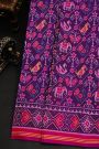 Patola Silk Violet Saree With Peacocks And Elephants Body