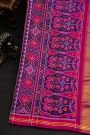 Patola Silk Violet Saree With Peacocks And Elephants Body