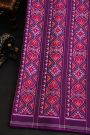 Patola Silk Violet Saree With All Over Floral Weaving Body