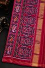 Patola Silk Purple Saree With All Over Floral Weaving In Animal Theme