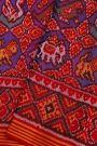 Patola Silk Red Saree With All Over Floral Weaving Body And Lines Border