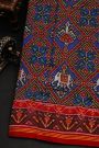 Patola Silk Royal Blue Saree With All Over Floral Weaving Body