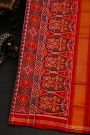 Patola Silk Royal Blue Saree With Floral And Leaf Border