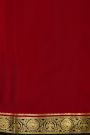 Mysore Crepe Red Saree With Floral Yalis And Gandaberunda Border