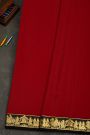 Mysore Crepe Maroon Saree With Pallaki Motif Border