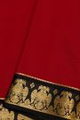 Mysore Crepe Maroon Saree With Floral Gandaberunda Buttis Border