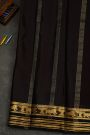 Mysore Crepe Maroon Saree With Florals And Pichwai Cows Border
