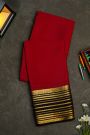 Mysore Crepe Maroon Saree