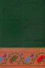 Narayanpet Silk Bottle Green Saree With Paithani Pallu And Border
