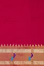 Narayanpet Silk Rani Pink Saree With Contrast Peacock Motifs Border
