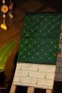 Narayanpet Silk Bottle Green Saree With Muniya Buttis Border