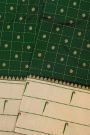 Narayanpet Silk Bottle Green Saree With Muniya Buttis Border