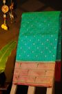 Narayanpet Silk Sea Green Saree With Muniya Buttis Border
