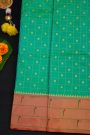 Narayanpet Silk Sea Green Saree With Muniya Buttis Border