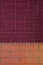 Narayanpet Silk Dark Wine Saree With Muniya Buttis Border