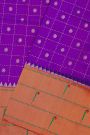 Narayanpet Silk Dark Purple Saree With Muniya Buttis Border