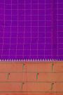 Narayanpet Silk Dark Purple Saree With Muniya Buttis Border