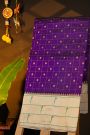 Narayanpet Silk Violet Saree With Muniya Buttis Border