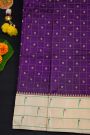 Narayanpet Silk Violet Saree With Muniya Buttis Border