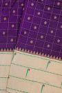 Narayanpet Silk Violet Saree With Muniya Buttis Border