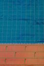 Narayanpet Silk Teal Blue Saree With Muniya Buttis Border