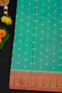 Narayanpet Silk Sea Green Saree With Muniya Buttis Border