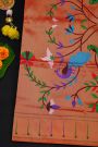 Narayanpet Silk Sea Green Saree With Muniya Buttis Border