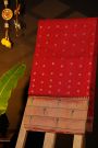 Narayanpet Silk Red Saree With Muniya Buttis Border