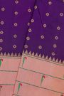 Narayanpet Silk Violet Saree With Muniya Buttis Border