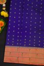 Narayanpet Silk Royal Blue Saree With Muniya Buttis Border