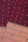 Narayanpet Silk Dark Wine Saree With Muniya Buttis Border