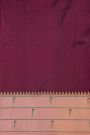 Narayanpet Silk Dark Wine Saree With Muniya Buttis Border