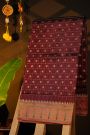Narayanpet Silk Brick Brown Saree With Muniya Buttis Border