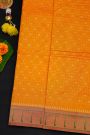 Narayanpet Silk Orange Saree With Muniya Buttis Border