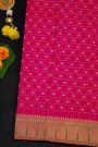 Narayanpet Silk Pink Saree With Muniya Buttis Border