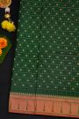 Narayanpet Silk Bottle Green Saree With Muniya Buttis Border