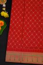 Narayanpet Silk Red Saree With Muniya Buttis Border