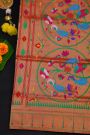 Narayanpet Silk Red Saree With Muniya Buttis Border