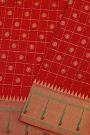Narayanpet Silk Red Saree With Muniya Buttis Border