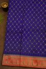 Narayanpet Silk Royal Blue Saree With Muniya Buttis Border