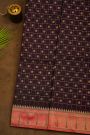 Narayanpet Silk Dark Wine Saree With Muniya Buttis Border