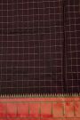 Narayanpet Silk Dark Wine Saree With Muniya Buttis Border