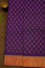 Narayanpet Silk Violet Saree With Muniya Buttis Border