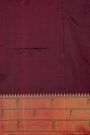 Narayanpet Silk Burgundy Saree With Muniya Buttis Border