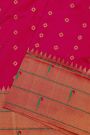 Narayanpet Silk Rani Pink Saree With Muniya Buttis Border
